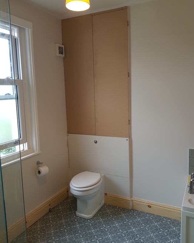 New back-to-wall loo and tiled floor, Hanover